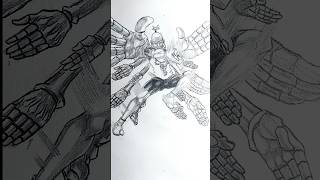 Speed Drawing Netero 😮 Stick man shorts anime drawing hunterxhunter [upl. by Dnomde]