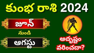 Kumbha rasi phalalu 2024 in telugu Kumbha rasi JulyAugust month 2024Aquarius Horoscope [upl. by Leinadnhoj]