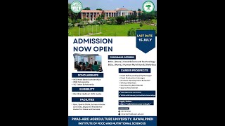 Admission 2024 IFNS PMASArid Agriculture University Rawalpindi [upl. by Lechner]