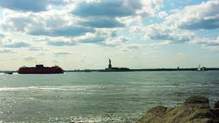 New York City  4K River Ambience  Salute the Statue of Liberty from Governors Island [upl. by Belsky115]