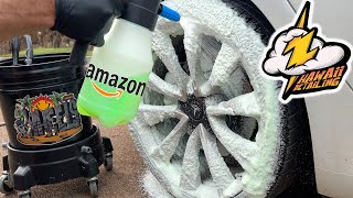 LOWEST COST FOAM SPRAYER ON EARTH Amazon Auto Detailing Rechargeable Battery Foam Sprayer [upl. by Dorca994]