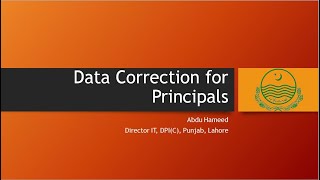 Data Correction for Principals on CIS Higher Education Department Punjab [upl. by Llebasi367]