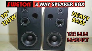 Sweton 3 Way speaker box  How to make Sweton speaker 3 way box  120 Watt Speaker box [upl. by Novi]