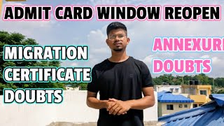 ADMIT CARD WINDOW REOPEN🥳HURRY UPMIGRATION CERTIFICATE DOUBTS neet2024 neetresult neetscam [upl. by Oiromed]