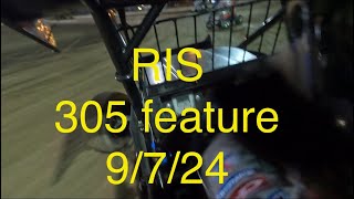 305 Sprint Car Feature in car GoPro Riverside International Speedway [upl. by Atinauj]