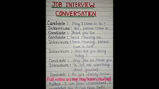 Job Interview Conversationdialogue between interviewer and candidatejob Interview questions [upl. by Ynnavoeg]