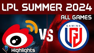 WBG vs LGD Highlights ALL GAMES LPL Summer 2024 Weibo Gaming vs LGD Gaming by Onivia [upl. by Zebulen]