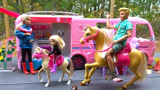 Barbie and Ken at Barbie Dream House w Baby Playground and Camping Trip to Mountains [upl. by Holbrooke680]