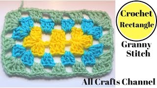 How to Crochet a granny Rectangle [upl. by Spalding568]