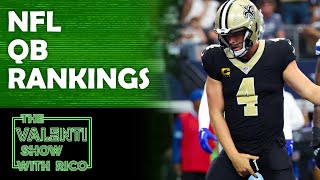 NFL QB Rankings  The Valenti Show with Rico [upl. by Crutcher]