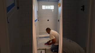 Bath Floor Tile Installation 12”x12” Penny Tile construction tutorial tutorial bathroom tile [upl. by Naliorf]