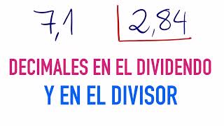 ASÍ SE DIVIDE con DECIMALES en el dividendo y el divisor  71 dividido entre 284 [upl. by Acinoda196]