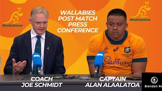 WALLABIES Brisbane postmatch press conference Joe Schmidt and Alan Alaalatoa [upl. by Tillinger833]