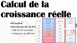 Devoir semaine 5  Calcul de croissance chomage inflation [upl. by Tandy940]