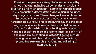 essay on climate change in English 100 words [upl. by Kacerek]