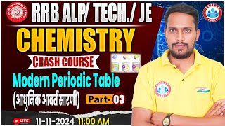 RRB JE Science  RRB ALP Technician Science  Modern Periodic Table 3  Science For Railway Exam [upl. by Garmaise355]