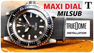 Legendary Rolex Milsub gets a new Crystal  TrueDome Swapping a 5517 Maxi Dial [upl. by Joe48]