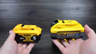 DEWALT Powerstack 20V MAX Battery 5aH vs Regular 5aH Size Comparison [upl. by Telrats767]