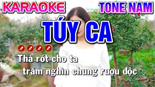 TÚY CA Karaoke Nhạc Sống Tone Nam  BEAT CHUẨN   Tình Trần Organ [upl. by Nannerb629]