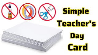 Simply Teachers Day Card Idea Teachers Day Gifts  Greeting Card For Teacher White paper craft [upl. by Burman919]