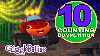 Monster Trucks Counting Competition  Learn Numbers  Episode 06 [upl. by Annaig506]