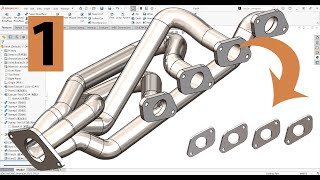 SolidWorks Tutorial Exhaust Manifold Flange Creation  Part 1 [upl. by Nazario808]