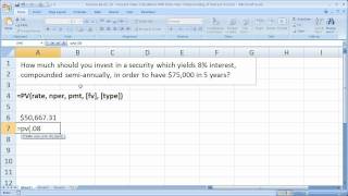 Finance Basics 10  Present Value Calculation With Intra Year Compounding of Interest in Excel [upl. by Assen]