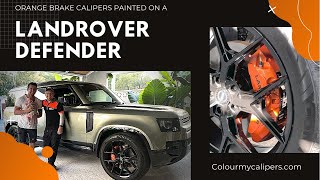 Land Rover Defender 2022 Getting its Brake Calipers Painted Orange [upl. by Woodhead]