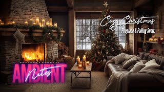 Cozy Christmas Fireplace  Snowy Ambience [upl. by Atilemrac]