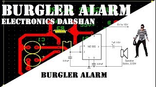 PCB Layout of BURGLAR ALARM PART 1 PROJECT 12 [upl. by Lydia]