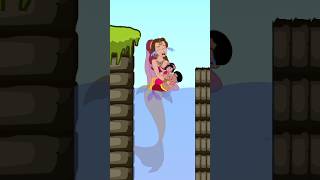 Sad marmaid princess 🙆 and baby shorts cartoon animation anim dream girl [upl. by Menashem]