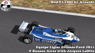 F1C Equipe Ligier GitanesFord JS11  Buenos Aires with Jacques Laffite HD [upl. by Nwadal246]