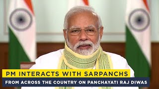 PM Modi interacts with Sarpanchs from across the country on Panchayati Raj Diwas [upl. by Eirehs]