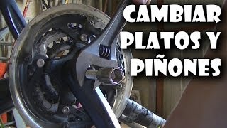 Cómo cambiar platos y cassette piñones de la bicicleta [upl. by Merla]