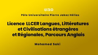 Licence LLCER Langues Littératures et Civilisations étrangères et Régionales Parcours Anglais [upl. by Issi989]