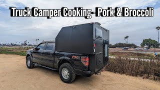 Gourmet Cooking in my DIY Truck Camper  Pork amp Broccoli [upl. by Kaczer]