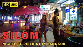 4K UHD Walking around Silom Area in Bangkok  Commercial and Nightlife District in Bangkok [upl. by Rosenbaum649]