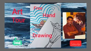 free hand drawingart toureasy drawingartistgobindanandi youtubedrawing arttour [upl. by Eliam]