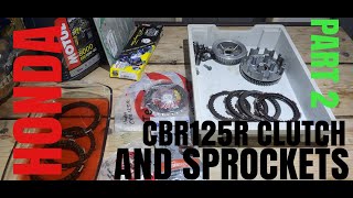 Honda CBR125R Clutch and sprockets part 2 [upl. by Neyuh]