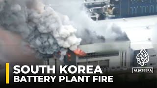 South Korea One dead 21 ‘unaccounted for’ as fire rages at lithium battery plant in Hwaseong [upl. by Recnal]