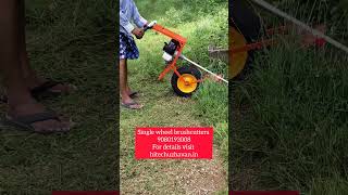 single wheel brushcutterswheel stand brushcutterbrushcutter in wheels tiller attachment weeder [upl. by Eppes]