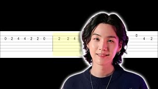 Agust D  Haegeum Easy Guitar Tabs Tutorial [upl. by Whale142]