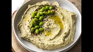 HUMMUS casero de EDAMAMES Hummus sin Tahini SABOREANDA [upl. by Sabah]