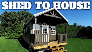 5 INCREDIBLE Shed to House Conversions Tiny Home Tours [upl. by Kcirted]