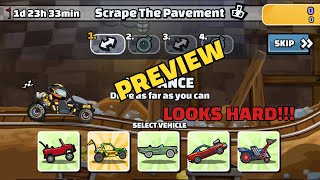 New Team Event Preview  Scrape the Pavement Hill Climb Racing 2 [upl. by Hammock523]