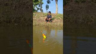 Amazing Boy catching deshi fish with hook in pond water hooktrapfishing catchingfish shorts [upl. by Nnaear112]