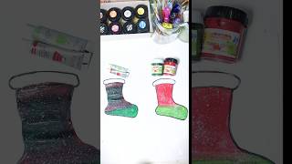 Christmas Sock with different techniques 🧦✨🎄 Whats your fav🤔 christmas arttechniques art [upl. by Auhsuoj]