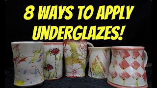 8 Ways to Apply Underglazes  Dont OVERlook UNDERglaze [upl. by Issie]