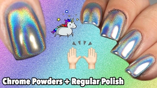 HOW TO USE CHROME POWDERS WITH REGULAR NAIL POLISH [upl. by Mattias]