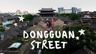 Dongguan Street Yangzhou Aerial View  4k Drone View [upl. by Anytsirhc]